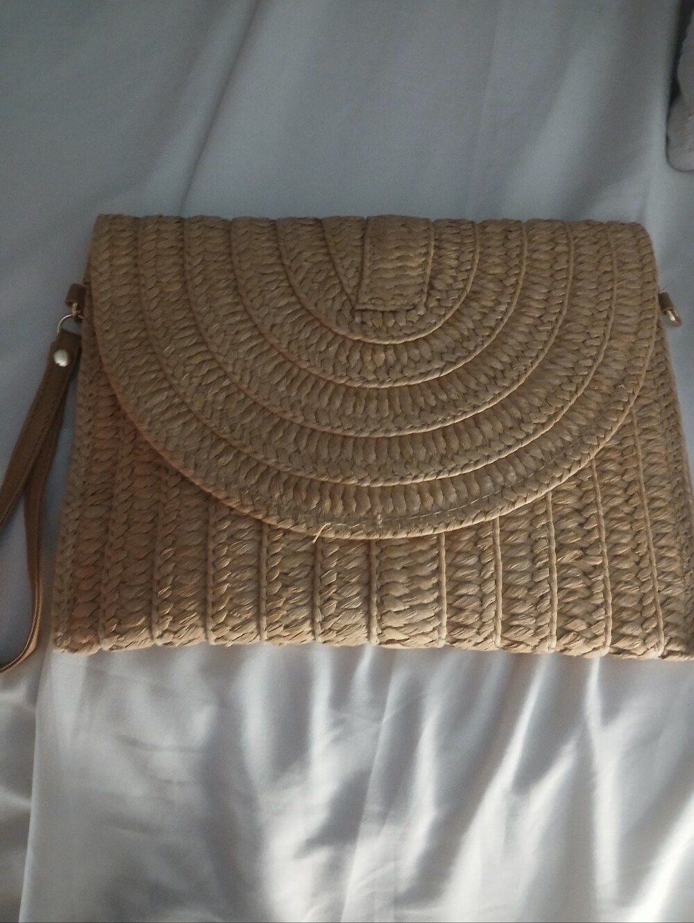 Woven Straw Clutch Bag in Natural Tan